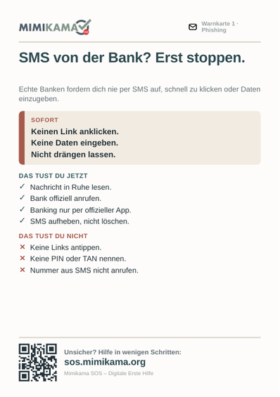 Vorschau SMS von der Bank? Erst stoppen.